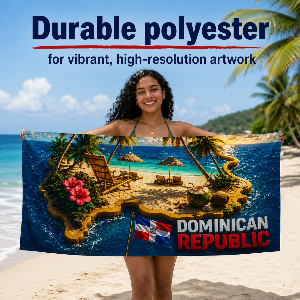 Dominican Republic Paradise Beach Towel  | Helping Hands Orphanage - Designed by Roberto