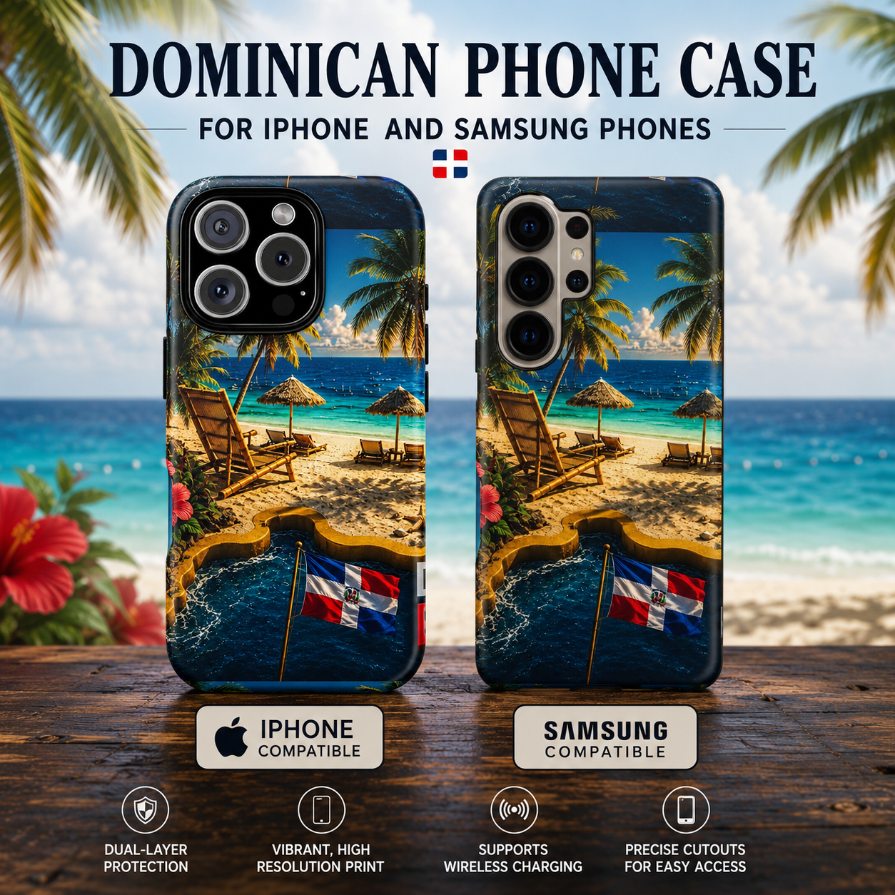 Dominican Republic Beach Paradise Tough Phone Case – Designed by Roberto