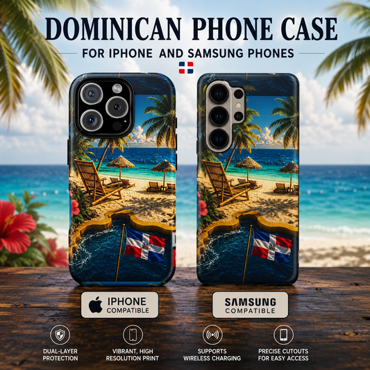 Dominican Republic Beach Paradise Tough Phone Case – Designed by Roberto
