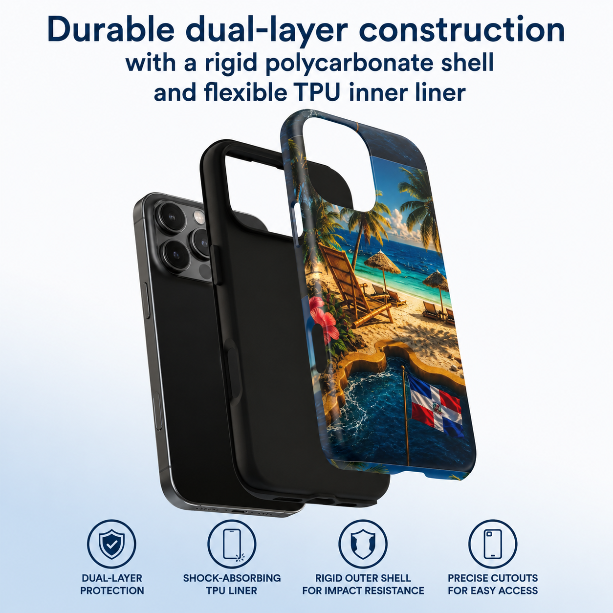 Dominican Republic Beach Paradise Tough Phone Case – Designed by Roberto