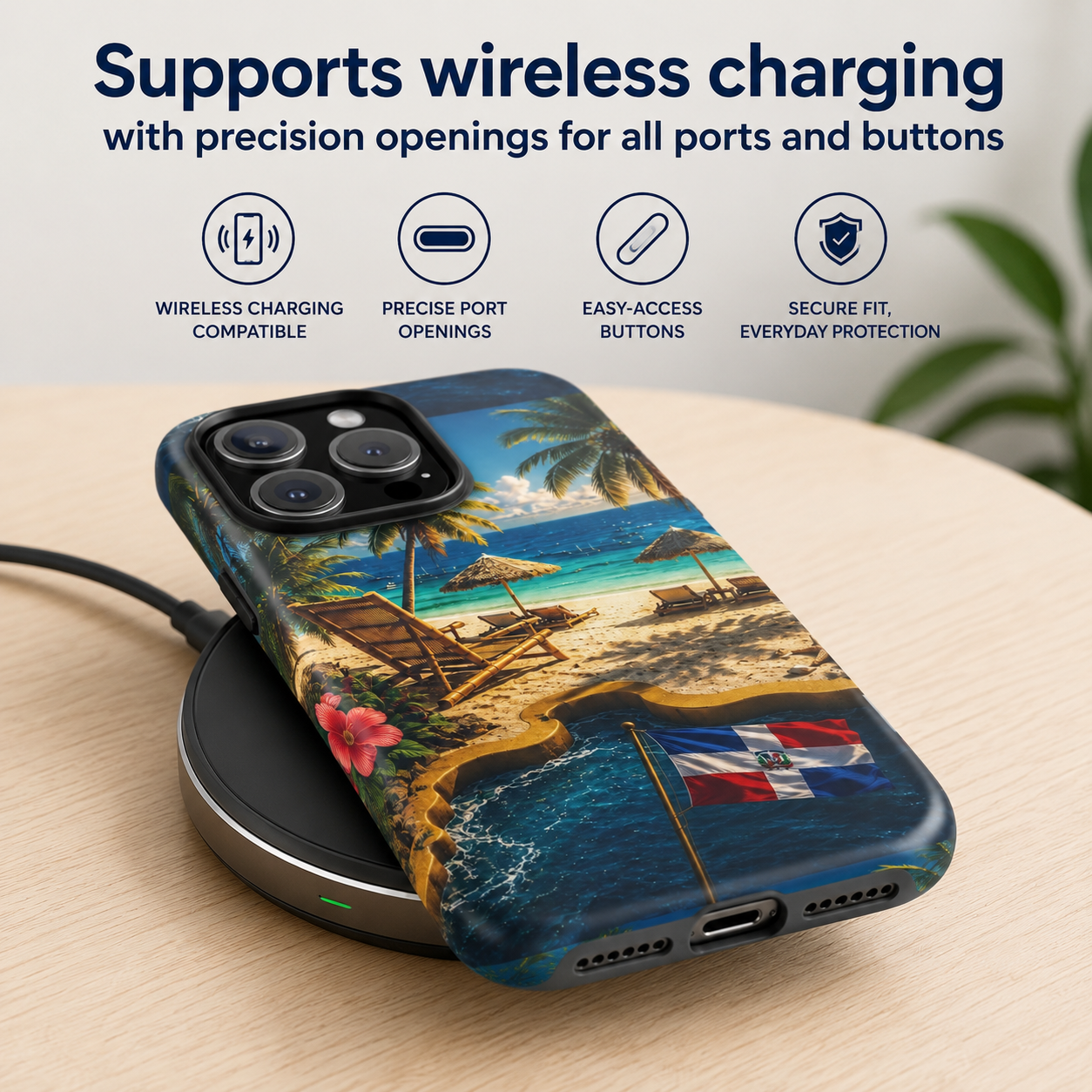 Dominican Republic Beach Paradise Tough Phone Case – Designed by Roberto