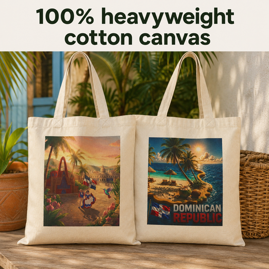 Dominican Republic Cotton Canvas Tote Bag – Designed by Roberto