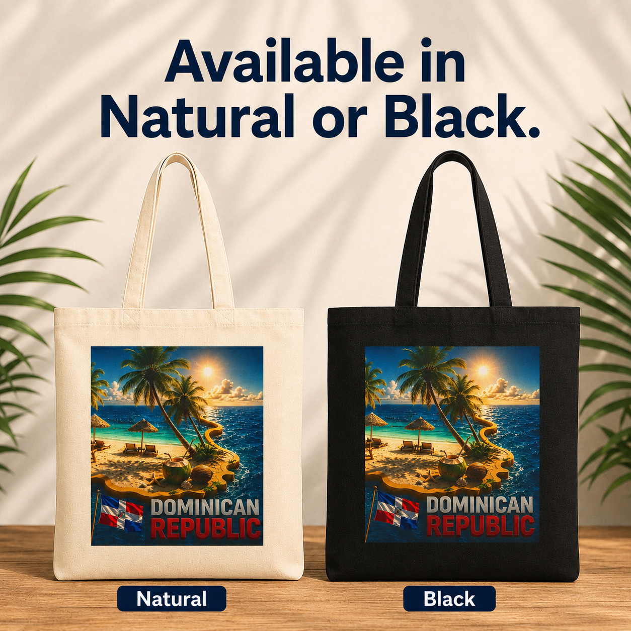 Dominican Republic Cotton Canvas Tote Bag – Designed by Roberto