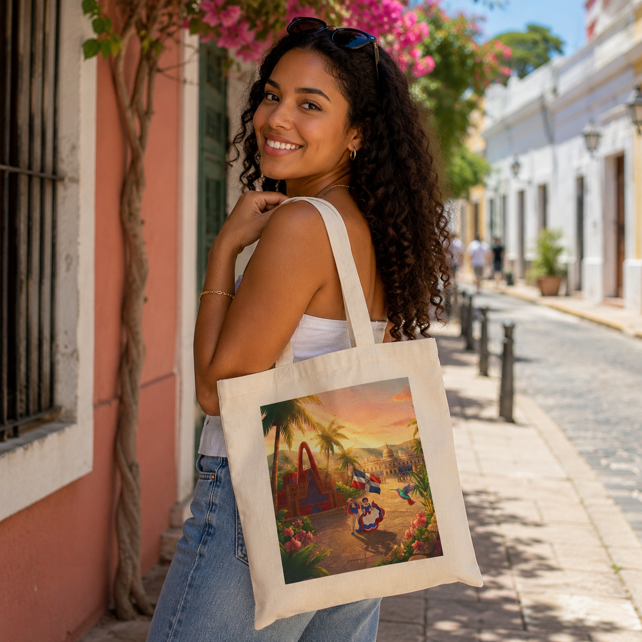 Dominican Republic Cotton Canvas Tote Bag – Designed by Roberto