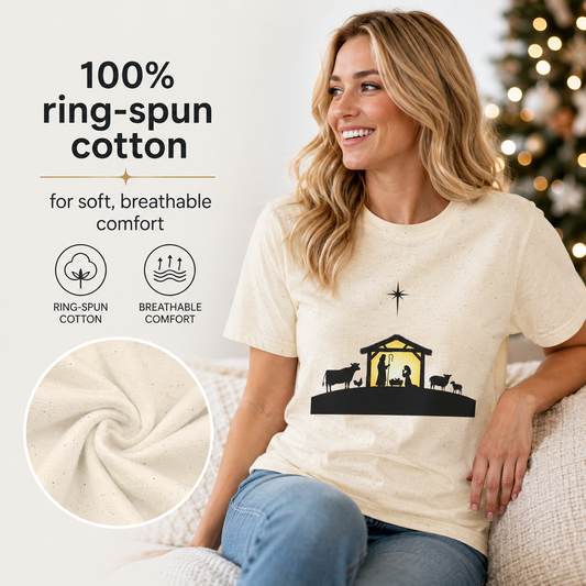 Nativity Scene T-Shirt — Christmas Faith Tee by Ana