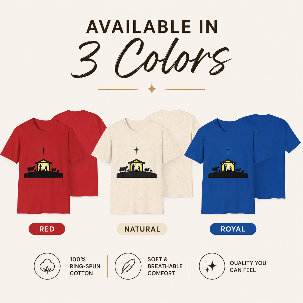 Nativity Scene T-Shirt — Christmas Faith Tee by Ana