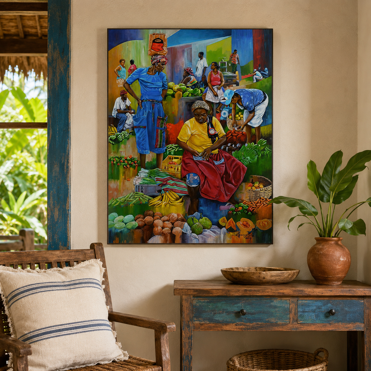Dominican Market Life Rolled Poster – Created by Bioff