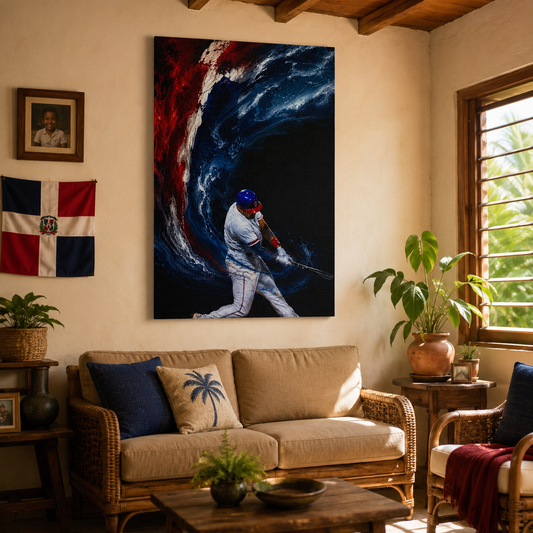 Baseball Motivational Satin Canvas Wall Art – "One Swing Can Change Everything" by Bioff
