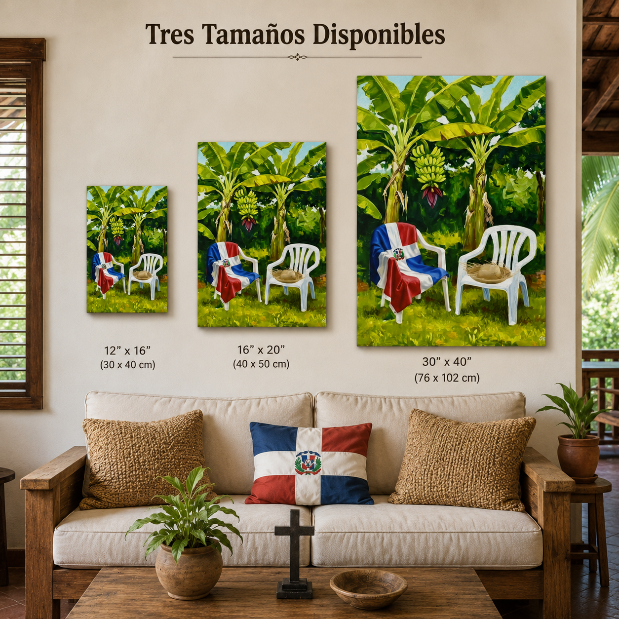 Two Chairs One Welcome Inspirational Canvas Print – Christian Home Decor by Bioff