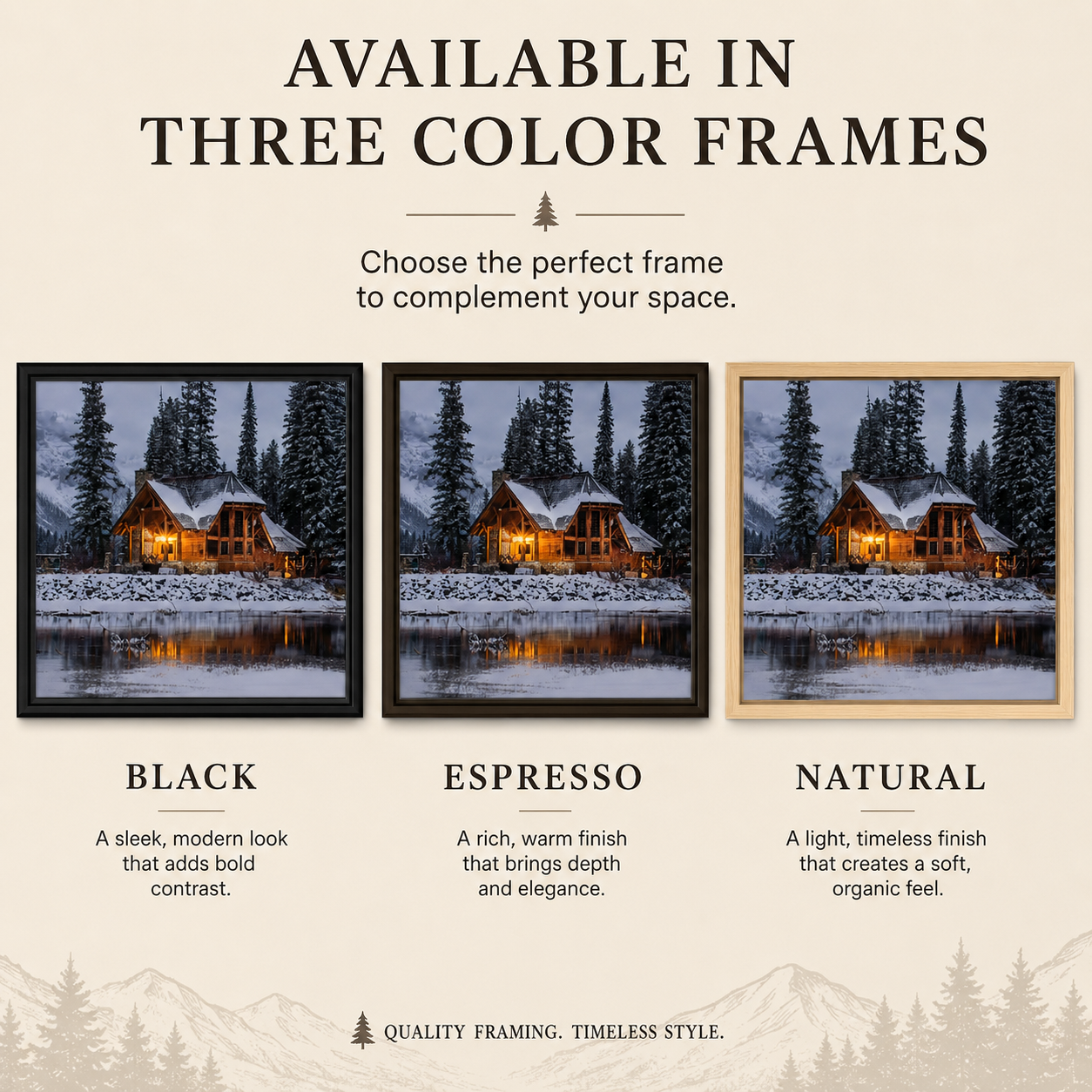 Winter Cabin Framed Matte Canvas by Wilson Fritzmond