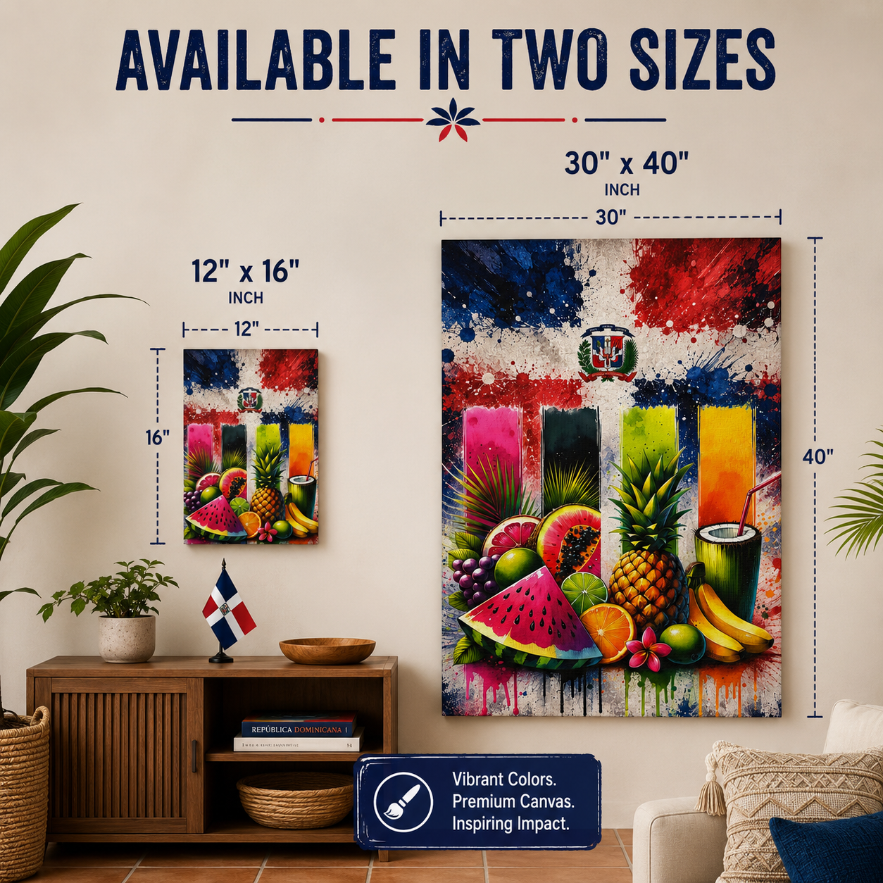 Dominican Market Life Canvas Print – Colorful Caribbean Wall Art by Bioff