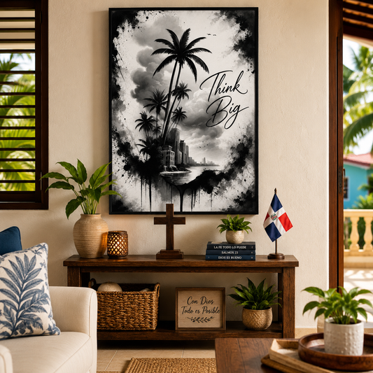 Think Big Inspirational Motivational Canvas Wall Art – Office & Home Decor by Bioff