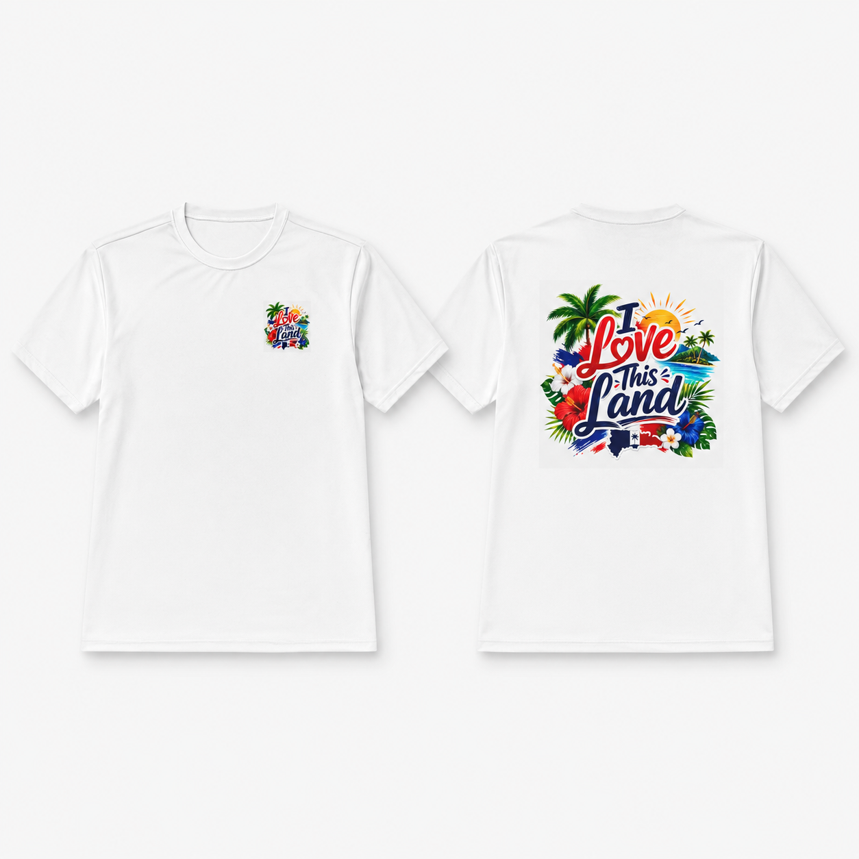 “I Love This Land” Tropical Palm Graphic T-Shirt – Designed by Ezequiel