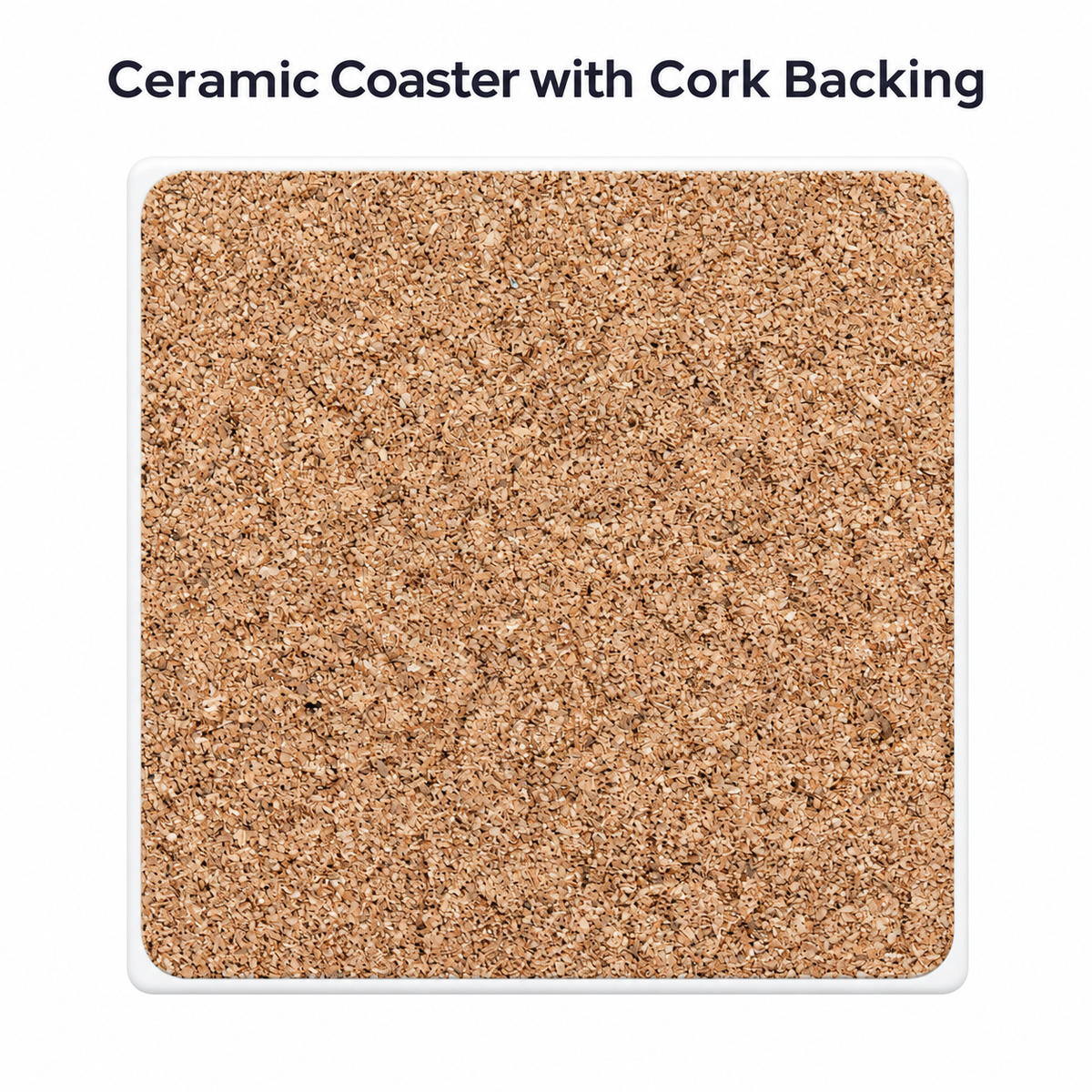 Tropical Cocktail Ceramic Coaster, 4" × 4" with Cork Backing – Designed by Bioff