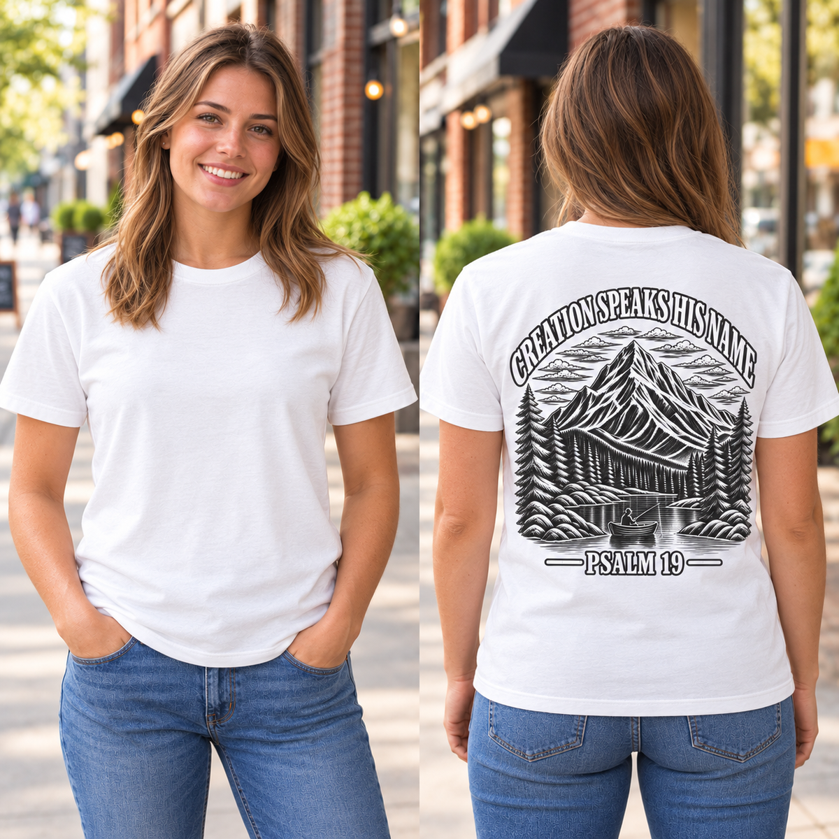 Psalm 19 Mountain T‑Shirt — "Creation Speaks His Name" Christian Nature Tee - designed by Lorenzo