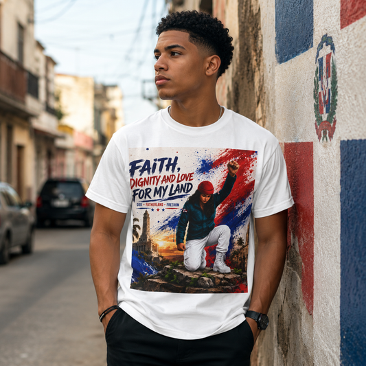 Faith, Dignity and Love for My Land – Comfort Colors® Garment-Dyed T-Shirt Artwork by Bioff
