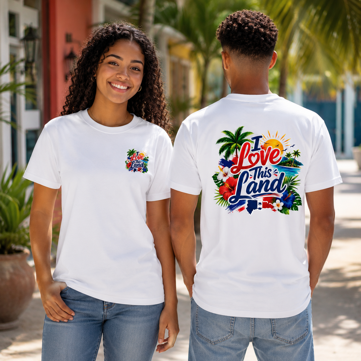 “I Love This Land” Tropical Palm Graphic T-Shirt – Designed by Ezequiel